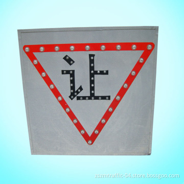 Aluminum Solar LED Road Safety Sign / Road Sign /Custom Triangle Signs